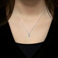 thumbnail image 2 of Certified Dazzling 1 Carat Emerald Cut Moissanite Pendant Necklace In 18K White Gold Plating Over Silver, 2 of 3