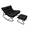 Black, variant on Oversized Gray PE Wicker Egg Rocking Chair with Thick Cushion & Ottoman Footrest, Indoor Outdoor Patio Lounge Rocker Chair