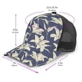 thumbnail image 2 of Lsque Lilies Flowers Printed Trucker Hat - Baseball Cap for Men Women - Breathable Mesh Side, Adjustable Fit - for Casual Wear, 2 of 7