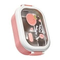 thumbnail image 4 of Qukaim Boîte à repas isotherme Bento - Portable et sûre - Étanche - En acier inoxydable - Pour étudiants, école, bureau - Rose, 4 of 12