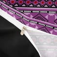 thumbnail image 4 of Manfei Southwestern Aztec Duvet Cover Queen, , Purple Black Queen Bedding, Black Reversible 3 Pieces, 1 Duvet Cover and 2 Pillowcases, 4 of 6