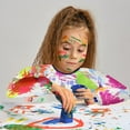 thumbnail image 5 of TELOLY Graffiti Round Neck Kids Apron with6 Brushes, Waterproof Long Sleeve ArtSmock, 5 of 5