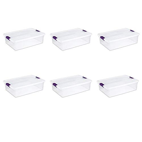 Sterilite 17551706 Boîte à Loquet Clearview 32 Pintes, Lot de 6