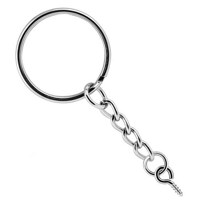Ustyle 120PCS DIY Keyring Alloy Key Chain Clip Round Keychain with ...
