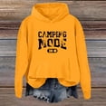 thumbnail image 2 of Wang6 Graphic Hoodies for Womens Loose Camping Mode Letter Pirnted Hooded Pullovers Sweatshirts Trendy Fall Long Sleeve V Neck Tops with Pocket Yellow XL, 2 of 3
