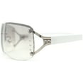 thumbnail image 4 of Womens Rhinestone Jewel Rimless Rectangle Designer Fashion Sunglasses Silver White Clear, 4 of 4