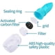thumbnail image 4 of Botella de agua para perros, dispensador plegable portátil para mascotas, botella de agua con filtro de carbón activado, a prueba de fugas, materiales de calidad alimentaria (10 oz, azul), 4 of 5