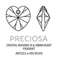 thumbnail image 2 of Preciosa Crystal Heart Pendant 14mm Crystal Celsian (Package of 5), 2 of 2