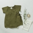 thumbnail image 2 of Weryoung Girls Kimono Robe Linen Yarn Robe Baby Solid Color Bodysuit Girls Sweet Onesie,Green,6-12 Months, 2 of 4