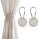 thumbnail image 1 of Sparkling Pieces Crystal Flower Cortina Tiebacks Clips de hebilla de cortina con alambre de resorte de alta elasticidad para la decoración de la oficina en el hogar (Plata), 1 of 4