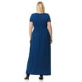 thumbnail image 4 of Pastel by Vivienne Women's Short Sleeve Maxi Dress with Pockets in Plus Size Teal XXX-Large, 4 of 4
