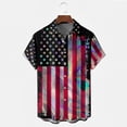 thumbnail image 4 of GLVSZ Hawaiian Bowling Shirts for Men American Flag Print Short Sleeve Summer Beach Shirt Casual Regular Fit Button Down Shirts Patriotic Shirts, 4 of 4
