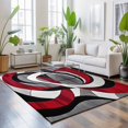 thumbnail image 4 of 3x5 Washable Area Rugs,Watercolor Colorful Geometric Swirls Non-Slip Ultra Soft Rug Large Indoor Carpet,Modern Red White Grey Black Floor Rugs for Home Living Room Bedroom Dining Room Office, 4 of 9