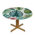 thumbnail image 3 of GOSMITH Outdoor Fitted Pineapples Rectangle Hawaii Summer Tropical Palm Leaves Flowers Blossom Farmhouse Waist Tablecloth White, 3 of 7