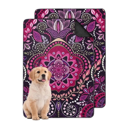 Paisley Design Pet Pad 24 x35 Washable Reusable Non-Slip Pee Pad for Dog Crate & Floor Use