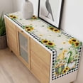 thumbnail image 4 of Sunflower Gnomes Table Runner - 70 Inch Long, Kitchen Dining Table Runner Dresser Scarves, Spring Farmhouse Vintage Daisy Leaf Plaid Farmhouse Decor for Coffee Tables Wedding Party Banquet, 4 of 8