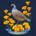thumbnail image 3 of CafePress - California Quail And Golden Poppy T Shirt - Men's Classic Graphic Cotton T-Shirt, 3 of 4