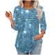thumbnail image 1 of Heisall Womens Tops 3/4 Sleeve Round Neck Loose Casual Tshirts Striped Print Pullover, 1 of 6