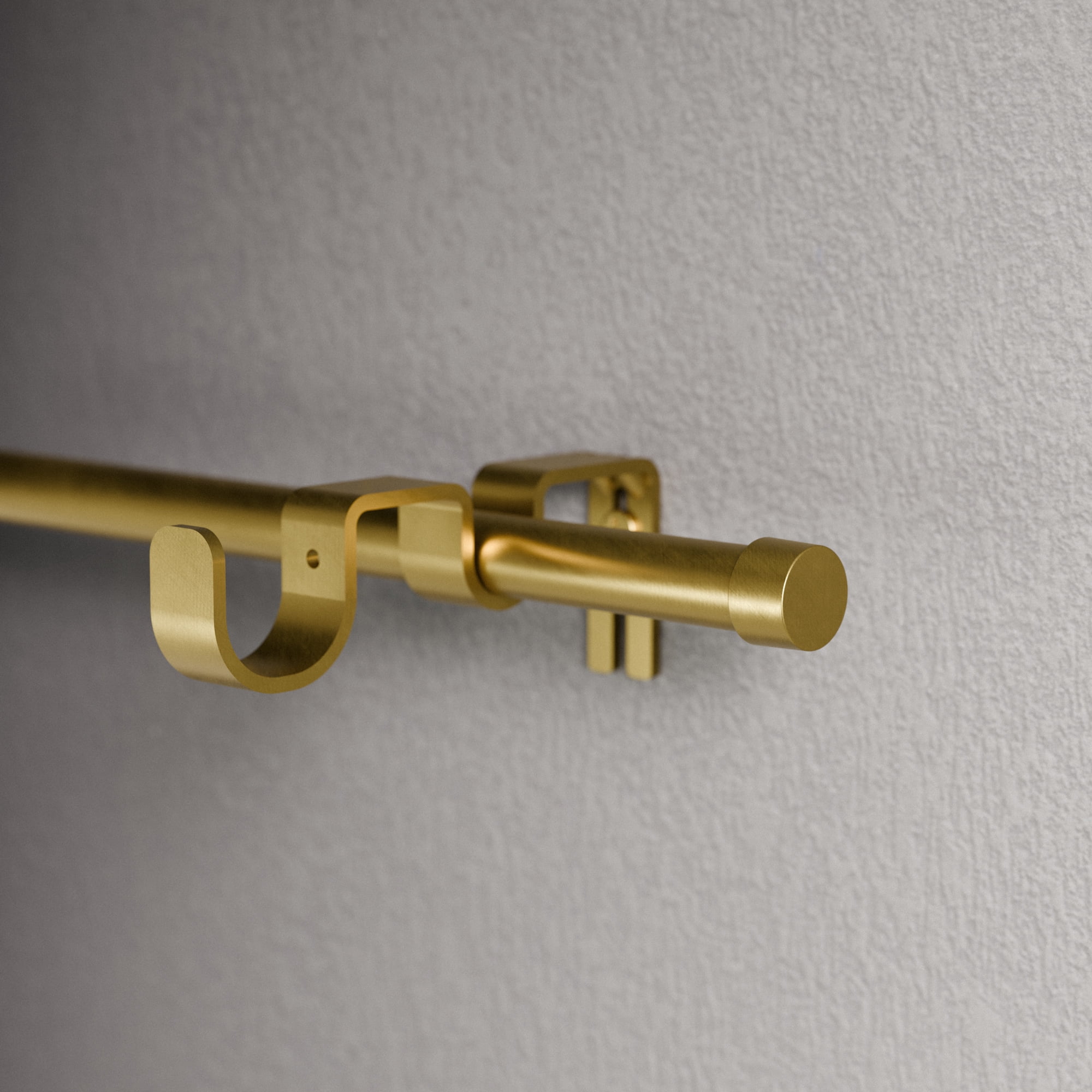 Better Homes & Gardens 5/8" Plated Brass Adjustable Add on Curtain Rod Kit, 32"-120"