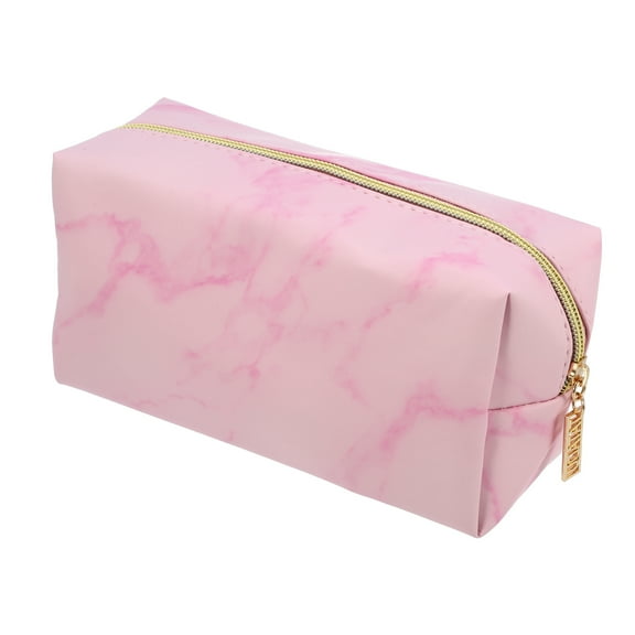 Unique Bargains Floral Makeup Bag Zipper Flower Cosmetic Pouch Pink