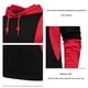 thumbnail image 5 of Sudadera con capucha para hombre, manga larga, bolsillo con cordón, dobladillo elástico, ajuste informal, sudadera para hombre para deporte, negro rojizo S, 5 of 6