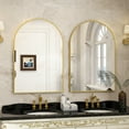 thumbnail image 5 of BEAUTYPEAK 26"x 38" Bathroom Mirror Wall Vanity Arched Mirror, Gold, 5 of 10