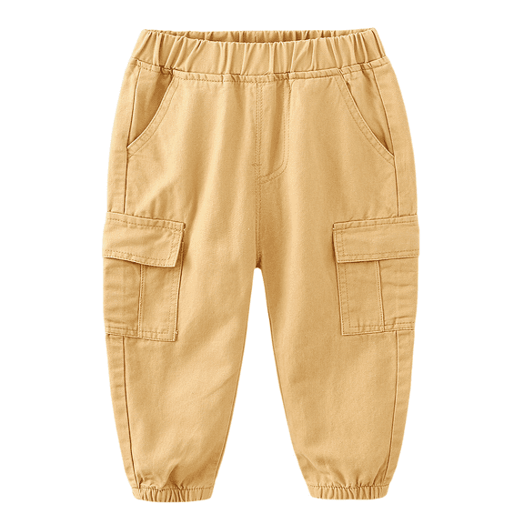 Esaierr 2-7Y Kids Toddler Boys Cargo Pants,Baby Boys Sweatpants,Toddler Boys Spring Fall Solid Color Cargo Pants