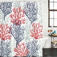 thumbnail image 3 of Red Navy Blue Coral Coastal Waterproof Fabric Shower Curtain,Summer Beach Seaside Nautical Waterproof Fabric Shower Curtain for Bathroom Curtains Bathtubs Shower Curtains with 12 Hooks Standard 72x72, 3 of 8