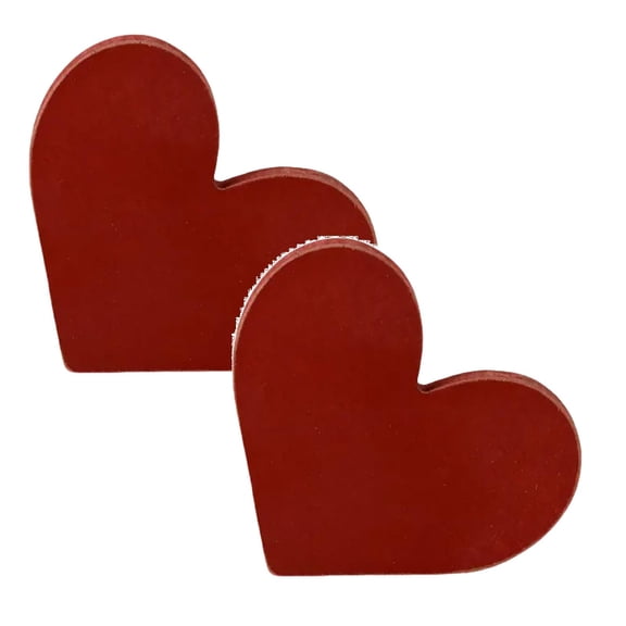 CurioCo Heart Shaped Decorative Figurine Wooden Art Piece Creative Love Keepsake Valentine's Day Anniversary Wedding Gift for Couples Rustic Table Decor