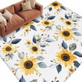 thumbnail image 2 of Sunflower Area Rug 6x9 FT, Non Slip Living Room Throw Carpet, Spring Floral Vintage Summer Botanical Washable Soft Large Floor Carpet Non-Shedding Rug for Bedroom Dining Room Play Room, 2 of 9