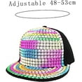 thumbnail image 3 of LINLIN Women Baseball Cap, Shiny Baseball Cap Sequin Reflective Baseball Hat Rivets Hip Hop Caps for Boys Girls, 3 of 5