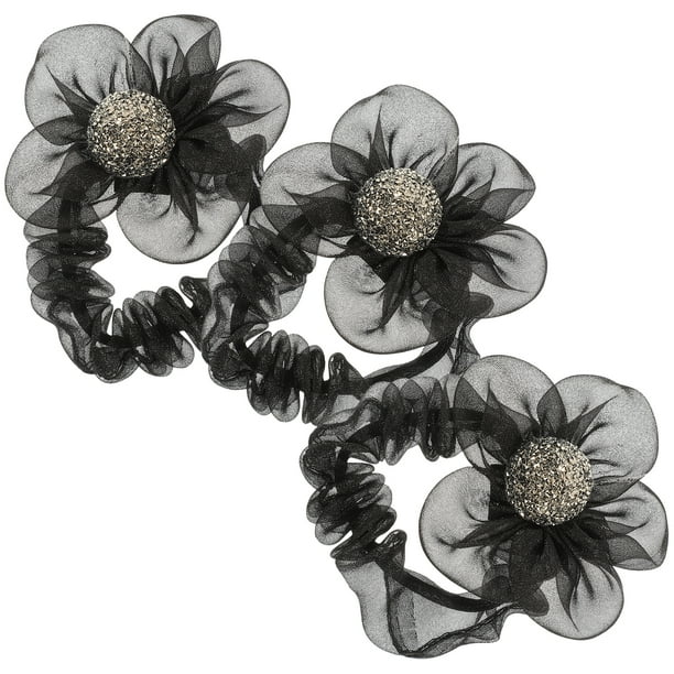3 anillas de flores para el pelo, elegantes coleteros para el pelo, accesorios para el pelo