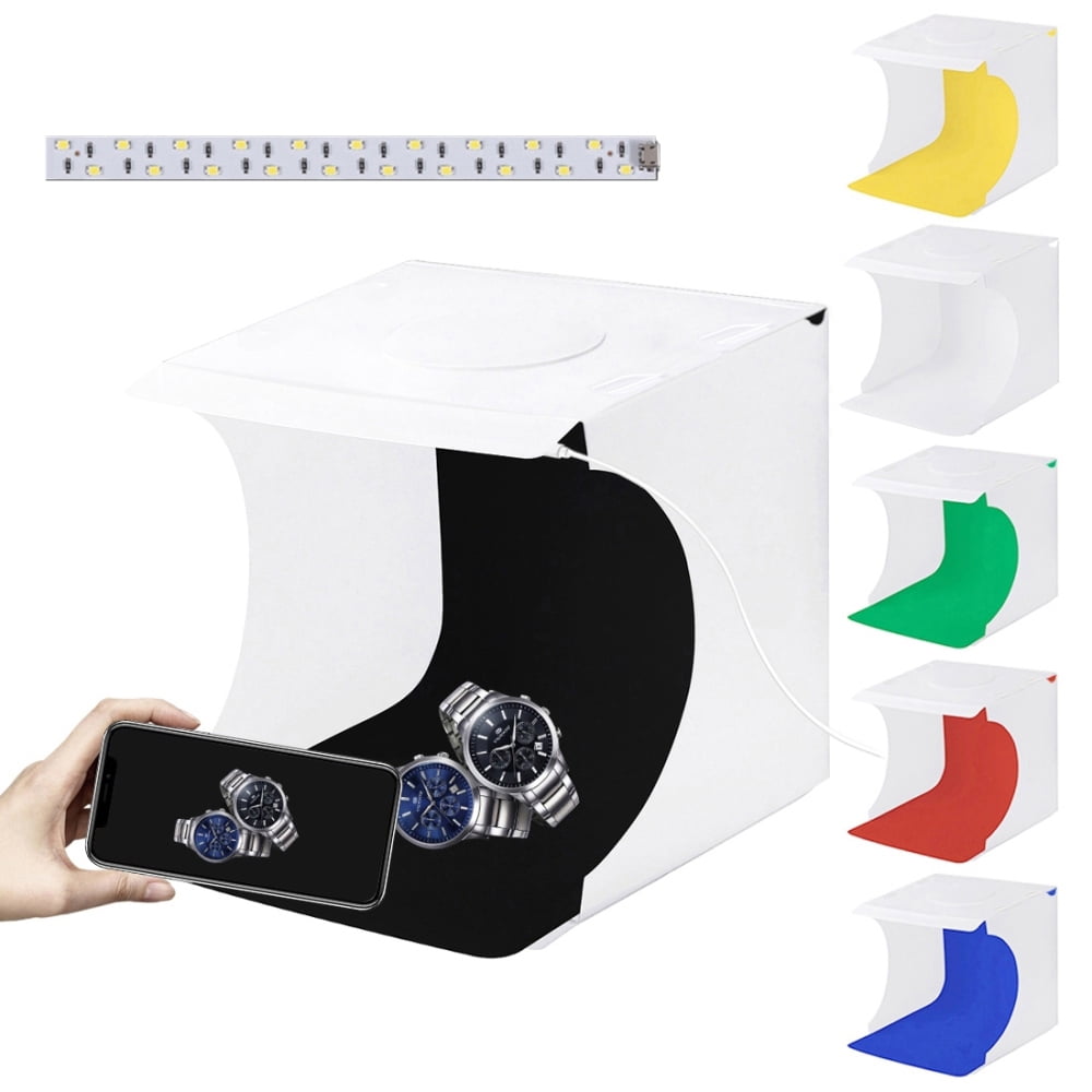 20cm Mini Studio Light Box LED Studio Panel Photo Shooting Tent 6 Backgrounds Shadowless Lightbox Kit Photography Soft Box ,Professional Equipment