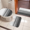 thumbnail image 5 of Black White Gradient Bathroom Rugs Set Abstract Ombre Texture Modern Art Non Slip Absorbent Soft Bath Mats 3 Piece Set with Bathroom Rug, U-Shaped Floor Mat, Toilet Seat Cover Small Size, 5 of 9