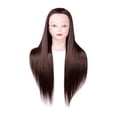 thumbnail image 1 of Cabeza de entrenamiento de peluquería, cabeza de muñeca de cosmetología para principiantes cabezales de maniquí para acondicionador de marrón oscuro, 1 of 8