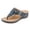 Navy, variant on Flip Flops for Women Classic Orthopedic Sandals 2026 Trendy Metal Buckle Low Wedge Slides Comfortable Slip on Beach Shoes Navy Size 9