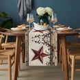 thumbnail image 2 of Red Texas Star Rustic Table Runner - 60 Inch Long, Kitchen Dining Table Runner Dresser Scarves, Country Star Berries Wooden Farmhouse Decor for Coffee Tables Wedding Party Banquet, 2 of 8