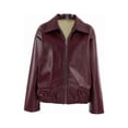 thumbnail image 2 of Women'S Jacket Fashion Lapel Zipper Long Sleeve Street Style Outerwear Wine Red S, 2 of 9