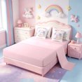 thumbnail image 3 of Manfei Chic Unicorn 7pcs Bedding Comforter Set,Cartoon Animal Queen Bedding Sets,Colorful Flower Floral Queen Sheet Sets For Girls,Ultra Soft Home Decor Reversible, 3 of 8