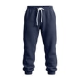 thumbnail image 5 of Sweatpants Pants for Men Sports Leisure Solid Color Elastic Waist Drawstring Straight Long Pants with Pocket, 5 of 8