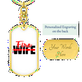 thumbnail image 3 of Fire Wife Stainless Steel or 18k Gold Premium Swivel Dog Tag Keychain, 3 of 10