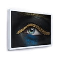 thumbnail image 3 of Woman Eyes With Black Skin With A Gold Chain 40 in x 30 in Framed Photography Canvas Art Print, by Designart, 3 of 5