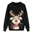 thumbnail image 5 of Fiaer Christmas Family Sweatshirts Funny Cute Reindeer Snowflake Printed Xmas Pullover Long Sleeve Trendy Crew Neck Baggy Casual Xmas Tops Women M, 5 of 5