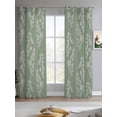 thumbnail image 2 of Dark Green Botanical Sheer Curtains 84 Inch Length 2 Panels Set for Living Room/Bedroom, Pastoral Elegant Spring Floral Kitchen Curtains Grommet Semi-Sheer Curtains Drapes Window Treatments 52"x84"x2, 2 of 7