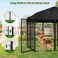 thumbnail image 4 of DOMIPET 4FT(D) x 4.2FT(W) x 4.5FT(H) Large Outdoor Heavy Duty Metal Dog Kennel Playpen with Sun/Rain Roof Top for Cat Duck Chicken, 4 of 5