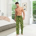 thumbnail image 5 of HPINK-T Yellow Banana Green Background Flame Men's Pajama Pants Super Soft Sleep Lounge Pants Pjs Bottoms with Pockets, 5 of 6