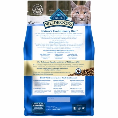 Blue Buffalo Wilderness Natural High-Protein Grain-Free Chicken Dry Cat Food, 4 lbs. (Pack of 4)