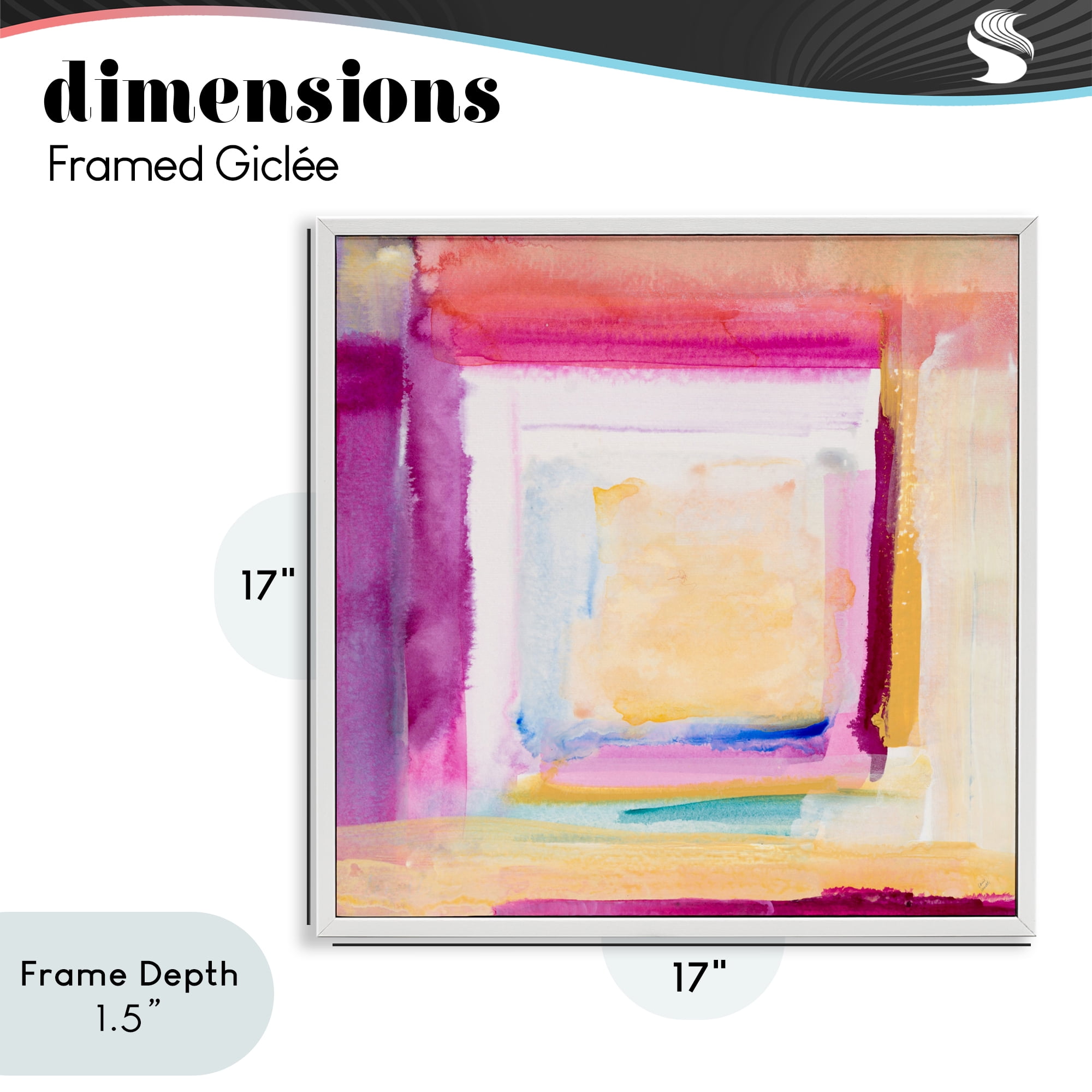 Stupell Industries Vibrant Layers New Day White Framed Giclee Art, design by Lanie Loreth