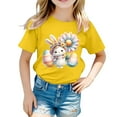 thumbnail image 1 of XDZJLR T-Shirt Fille Tout-Petit Graphique de Pâques Coupe Ample Décontractée Manches Courtes Col Rond pour Garçons 4-5 Ans, 1 of 4