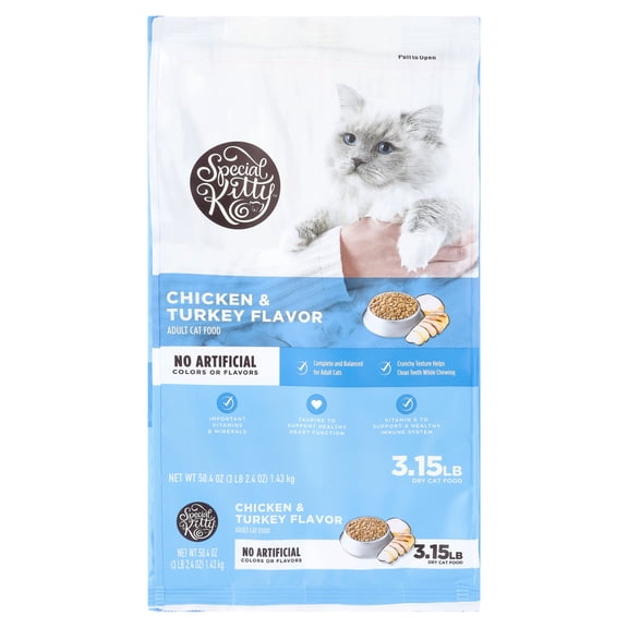 Special Kitty Complete Nutrition Chicken & Turkey Flavor Dry Cat Food, 3.15 lb Bag